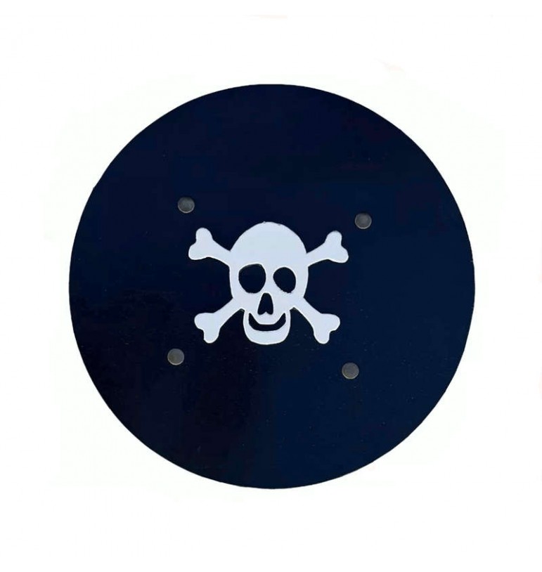 Bouclier Pirate Rond 33cm avec poignées bois contreplaqué