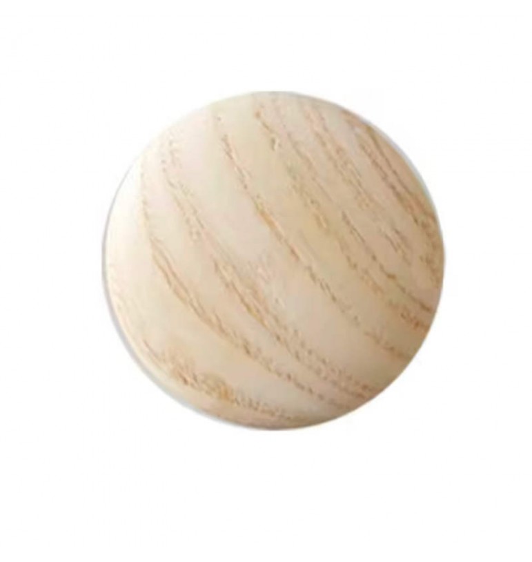 Patère ronde et plate 9cm en bois clair