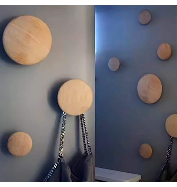 tables Patère ronde et plate 9cm en bois clair