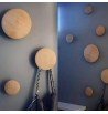 tables Patère ronde et plate 9cm en bois clair