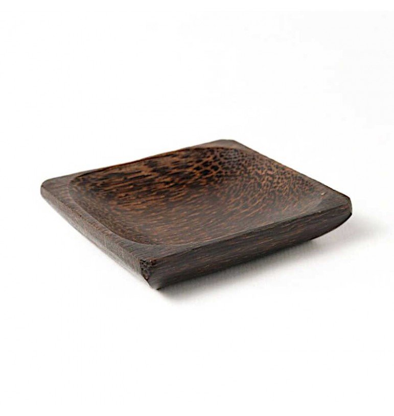 Récipient carré en bois de palmier