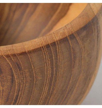 Tasse à thé en bois de teck brut