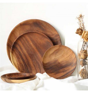 Assiette en bois d'acacia 20cm