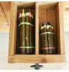 Crayons de couleurs 12pcs 22cm BOIS écorce noisetier