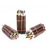 Crayons de couleurs 12pcs 22cm BOIS écorce noisetier
