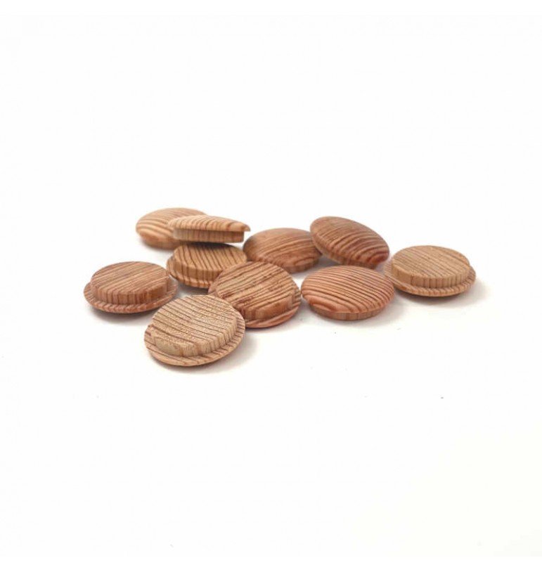 Capuchons cache-trou 25mm 10pcs bois mélèze