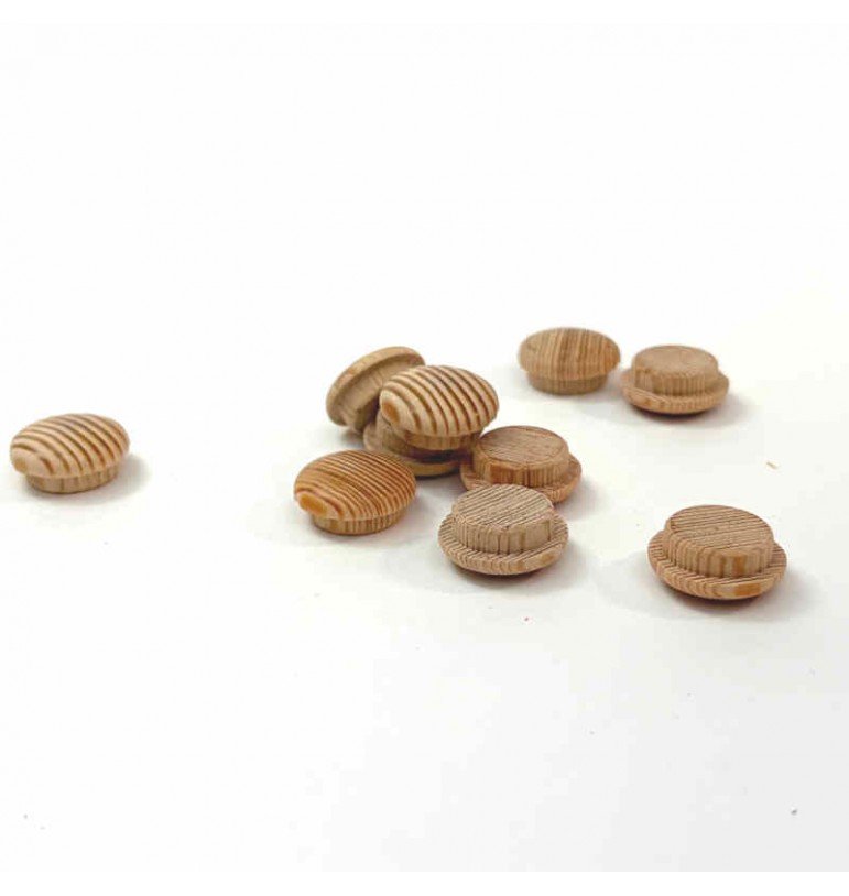 Capuchons cache-trou 15mm 10pcs bois essence mélèze
