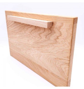 Poignée de meuble tiroir Trapèze 96mm bois chêne brut