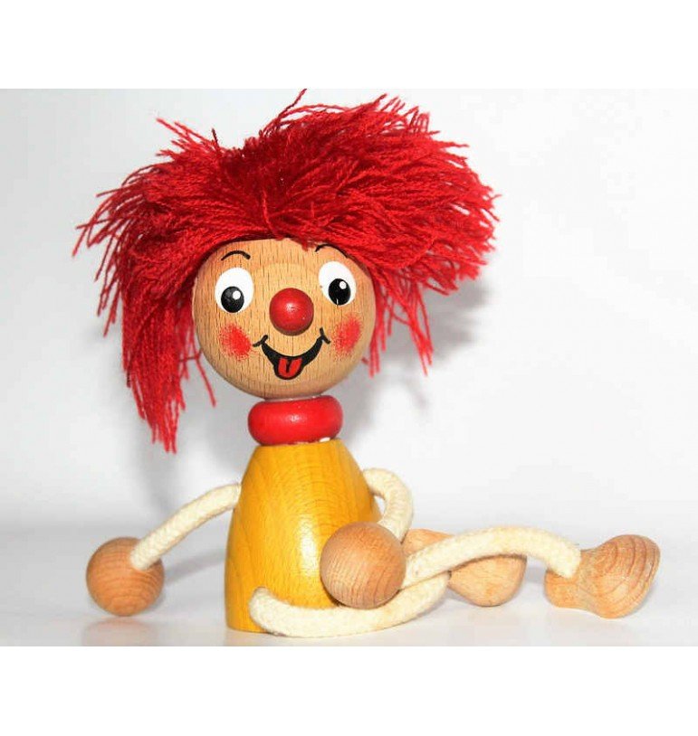 Jouet Personnage rigolo en bois CHEVEUX ROUGES