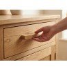 Poignée de meuble design 19cm BOIS chêne arrondi tiroir