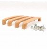 Poignée de meuble design 19cm BOIS hêtre arrondi vis