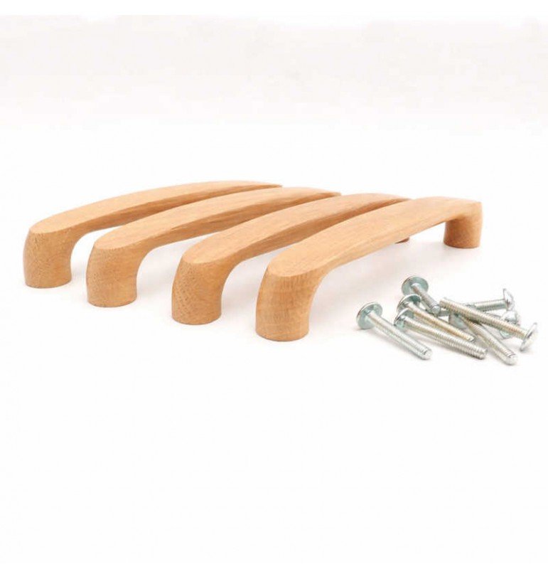 Poignée de meuble design 19cm BOIS hêtre