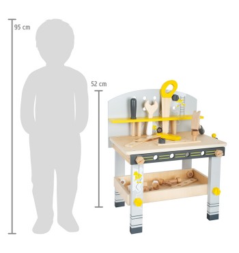 dimensions Etabli outils de bricolage en bois garçon