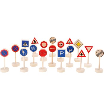 Panneaux de signalisation routière en bois