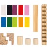 pièces Circuit de dominos géant en bois couleurs