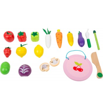 Collection fruits et légumes à découper jouet bois