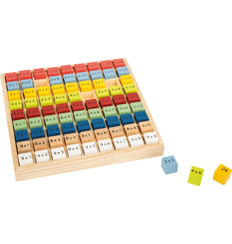 Mémo table multiplications bois jeu fsc couleurs