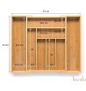 dimensions Range-couverts extensible en bambou 43 budu bois