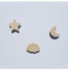 Porte-manteau ou Patère Lune nuage étoile bois hêtre