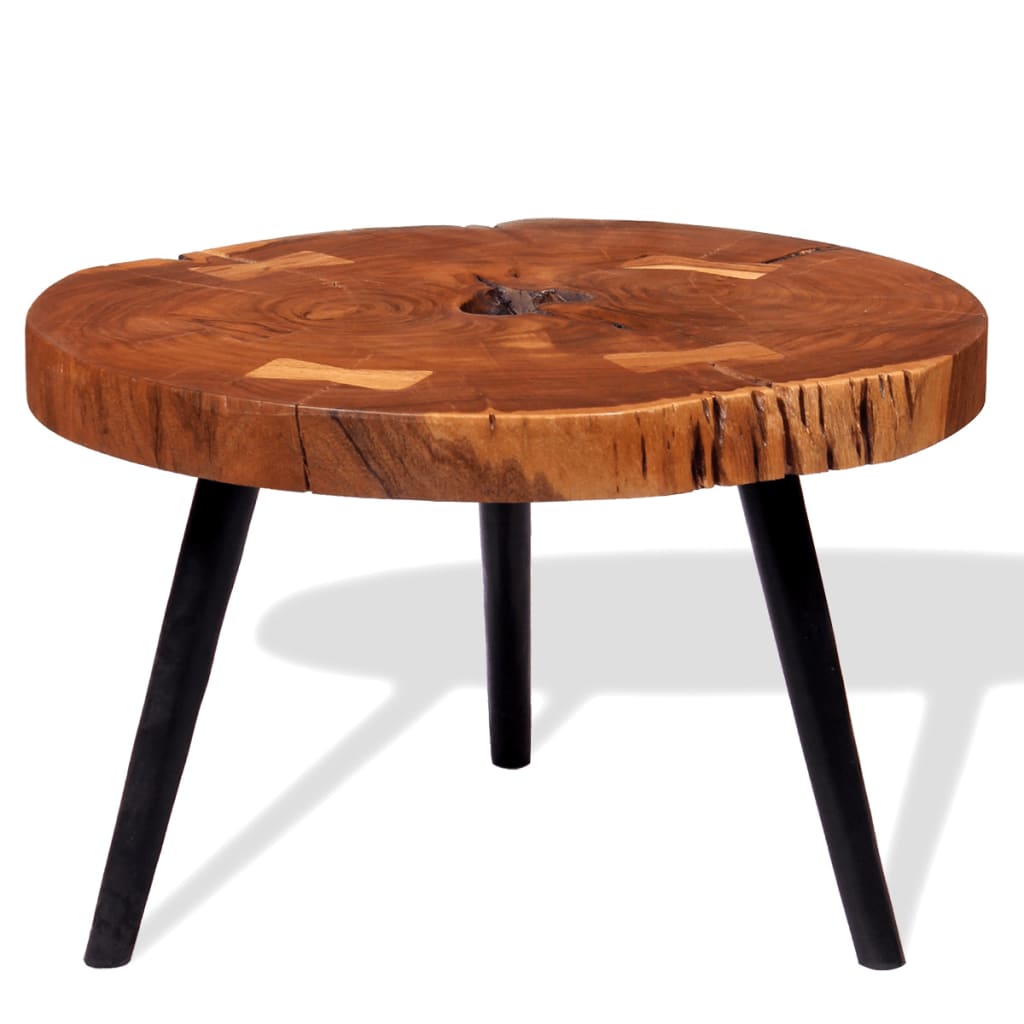 autre exemple Table basse bois acacia massif et pieds noirs métal