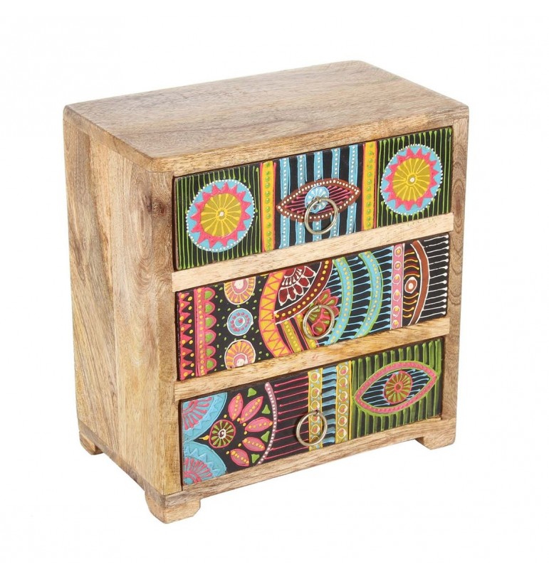 Coffre de rangement en bois style ethnique africain, achat.