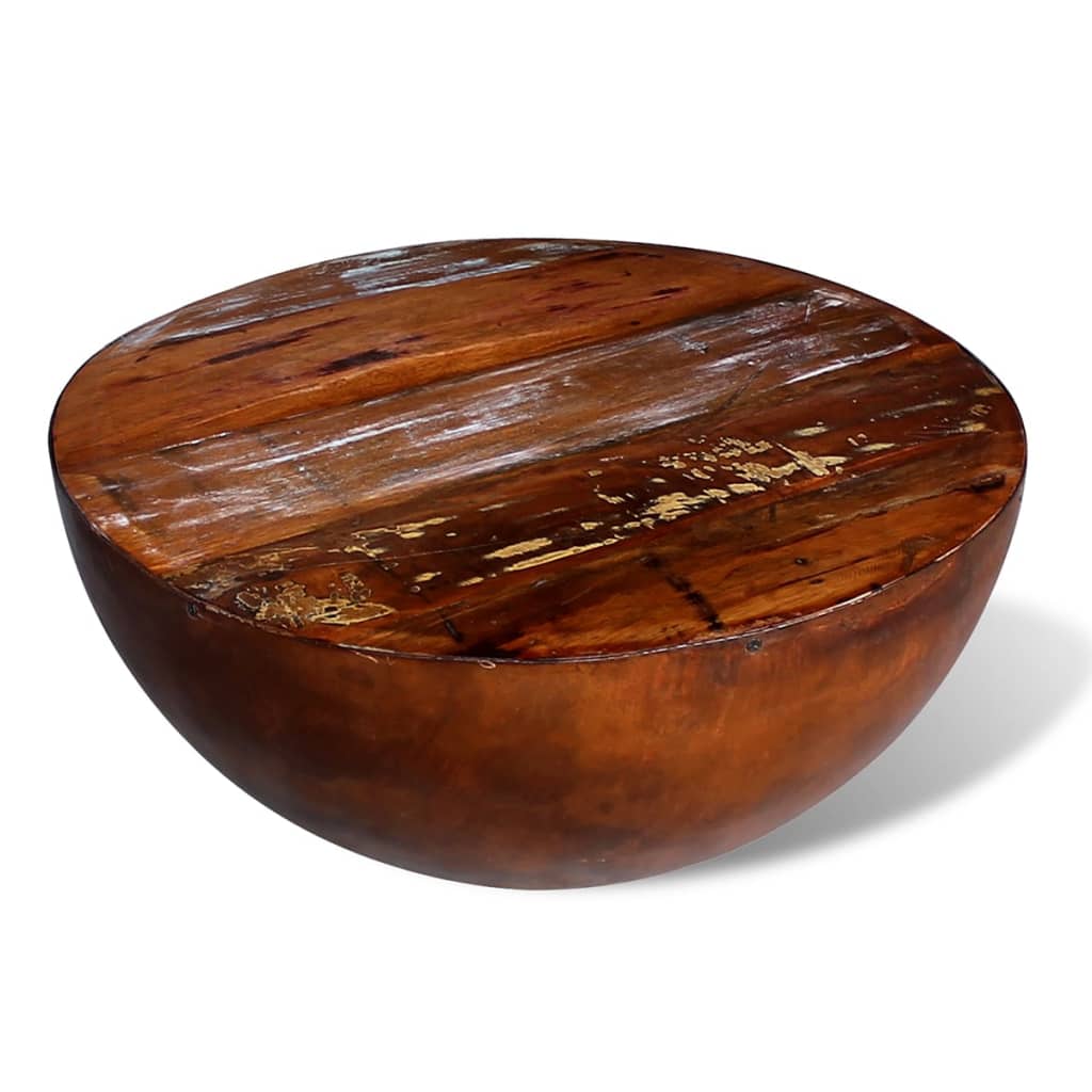 Table basse cuivrée Bol en bois recyclés massifs BASE Métal