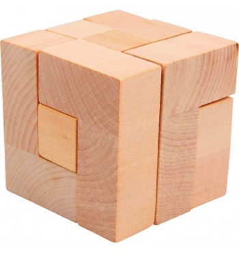 Casses-tête 4 formes en bois massif cube