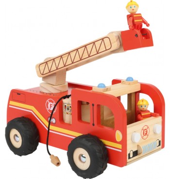 Camion de pompiers avec échelle lancer en bois massif
