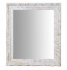 Miroir rectangulaire BOIS patiné blanc et or romantique shabby chic