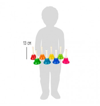 dimensions Set de cloches notes de musique colorées accord