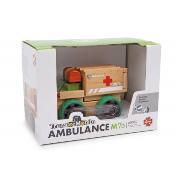 emballage jouet Ambulance en bois démontable pièces magnétiques à construire edtoys