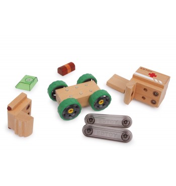 pièces jouet Ambulance en bois démontable pièces magnétiques à construire