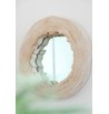 Miroir nature blanc en bois de Paulownia massif irrégulier design scandinave