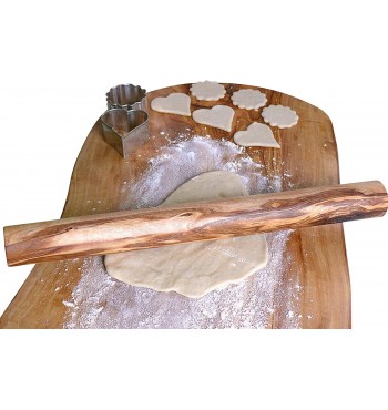 Rouleau à pâtisserie en bois d'olivier massif 30cm