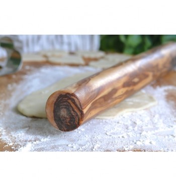 Rouleau à pâtisserie en bois d'olivier massif 30cm