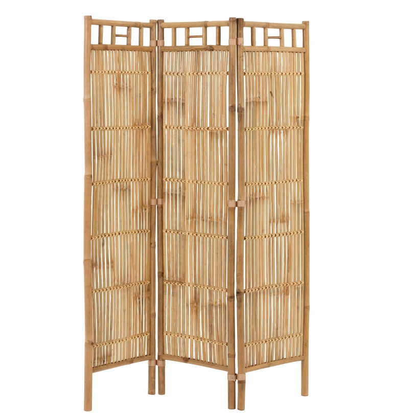 Paravent ou séparateur de pièces en bambou massif claustra bois naturel