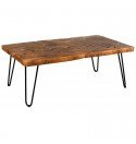 Table basse Puzzle en bois de teck massif PIED METAL NOIR