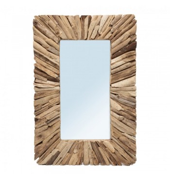 Miroir rectangle en MORCEAUX bois flotté Driftwood Bazar Bizar