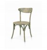 Chaise design classique patinée couleur argent vert en bois industriel vintage