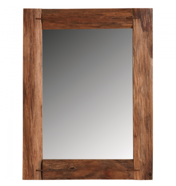 Miroir rectangulaire en bois chêne massif foncé