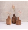 PETIT vase en bois de noyer massif POUR FLEURS SECHEES GRAND MODELE