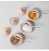 collection Pot à épices Tajine en bois de noyer massif présentation sel curcuma ras el hanout