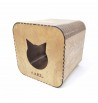 Maison pour chat en bois clair articulé naturel