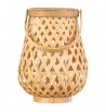 Lanterne ajourée bougeoir Inca en bois bambou massif verre