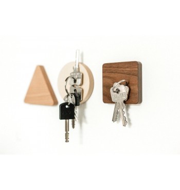 Range-clés porte clés carré aimant en bois de noyer massif lumenqi rond triangle