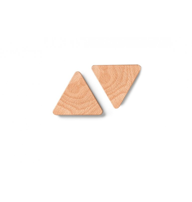 Petits porte-clés triangle 2 piéces aimanté en bois hêtre massif