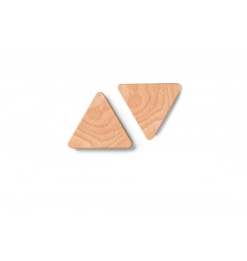 Petits porte-clés triangle 2 piéces aimanté en bois hêtre massif