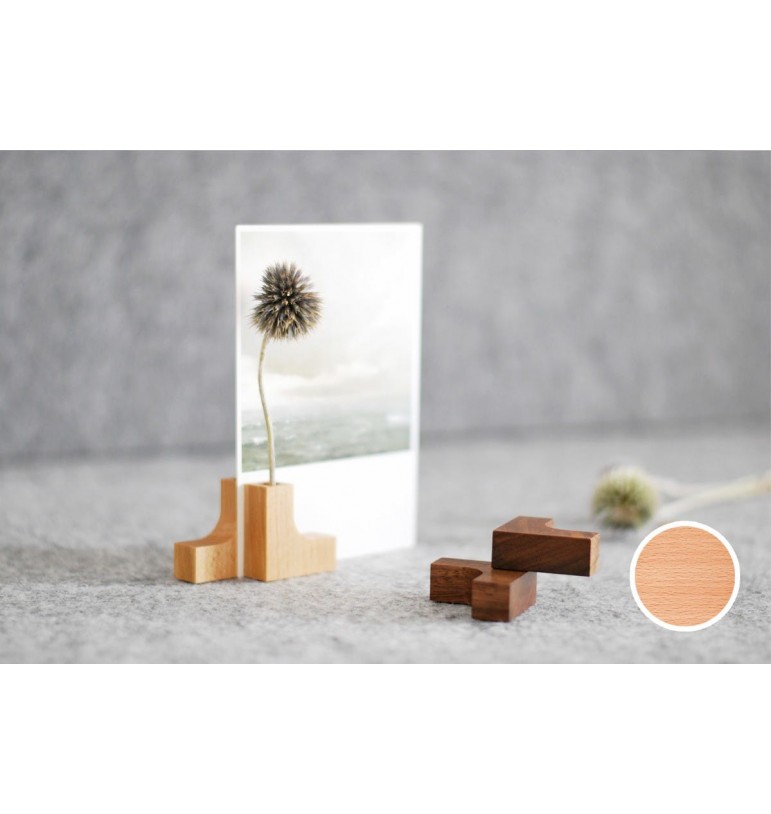 présentoir Aimants magnetes porte-cartes 2pcs en bois de hêtre massif