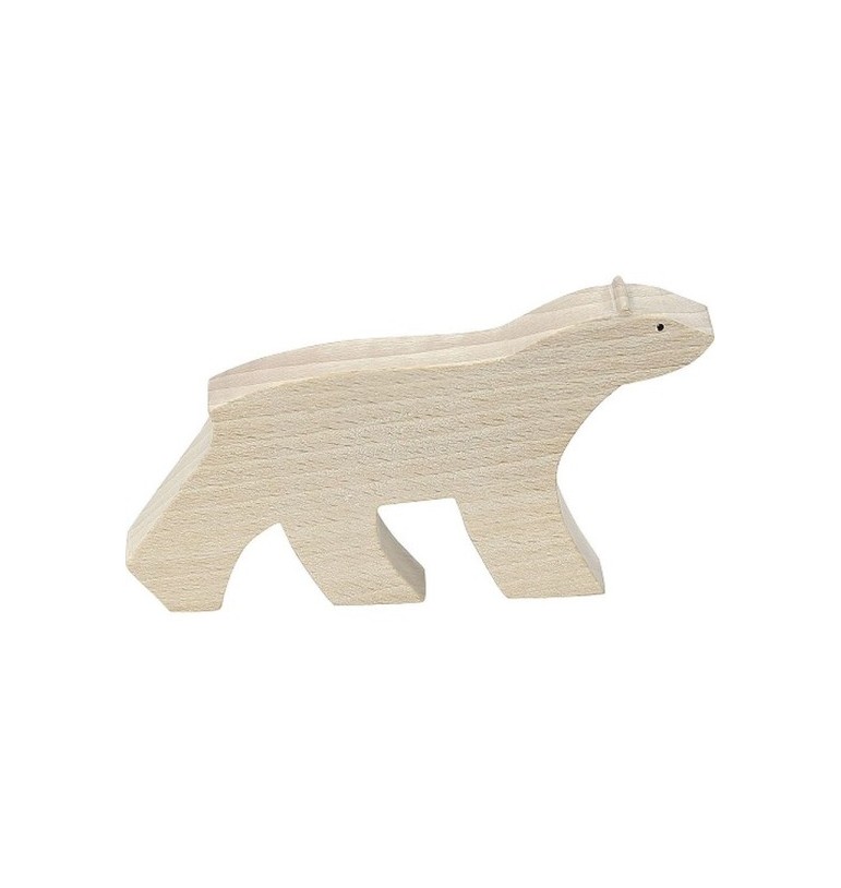 Figurine ours blanc sculpture par François Pompon en bois hêtre massif Vilac