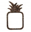 Miroir forme Ananas bicolore en jacinthe d'eau tressée naturel noir decoclico